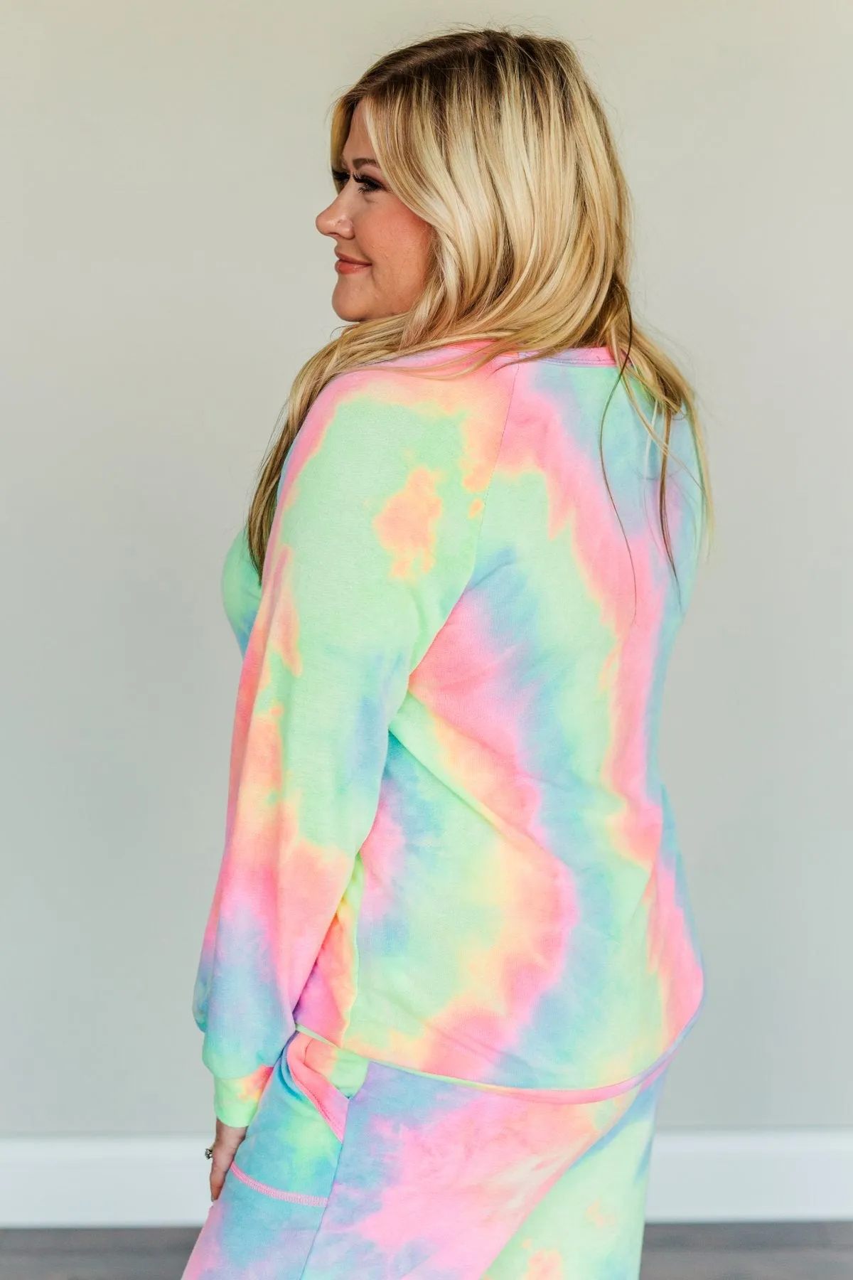 Radiant Smiles Tie-Dye Lounge Top- Rainbow