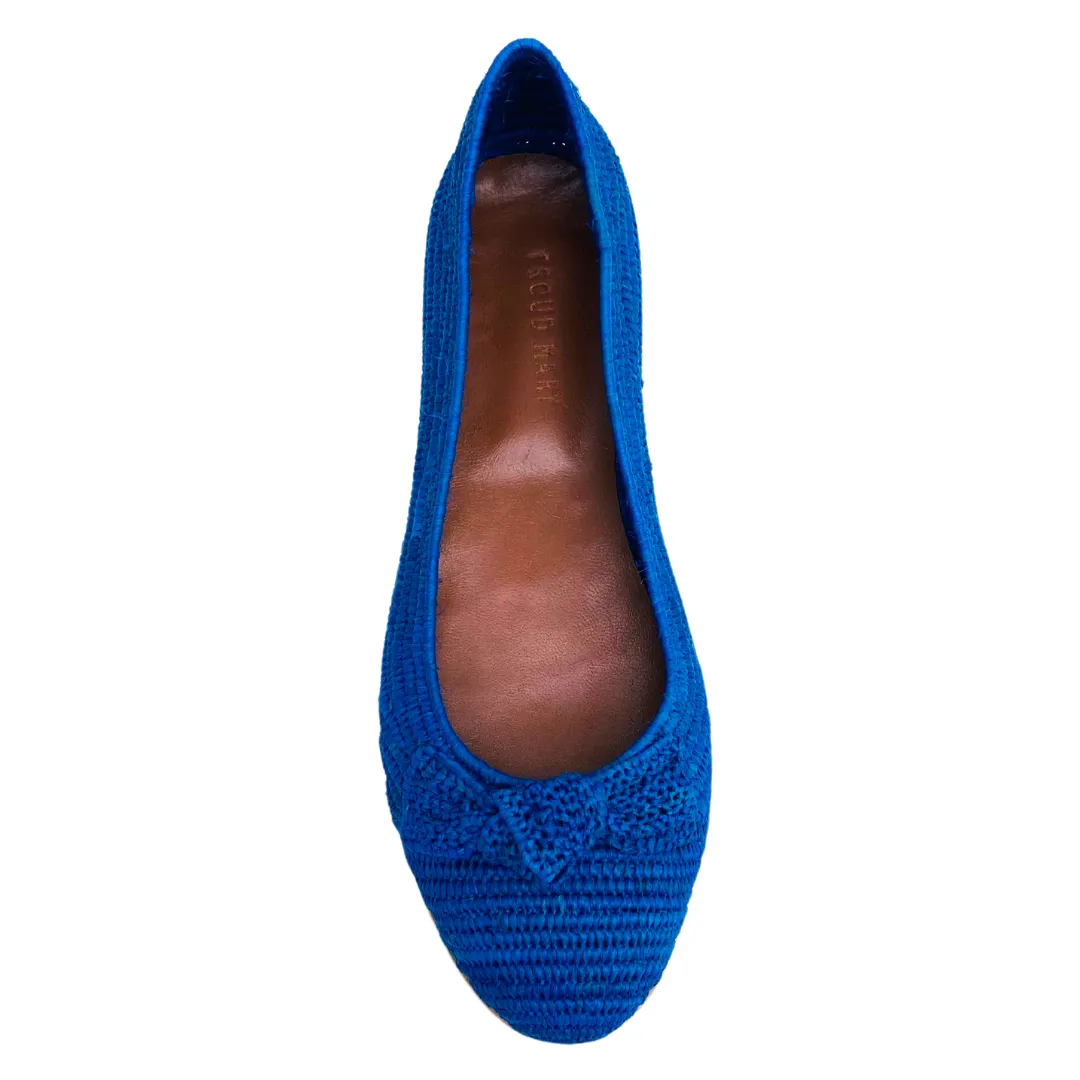 Raffia Ballet Flats (Blue)