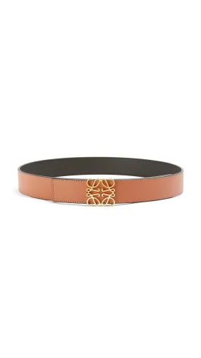 Reversible Anagram Belt in Smooth Calfskin - Tan/Black/Gold