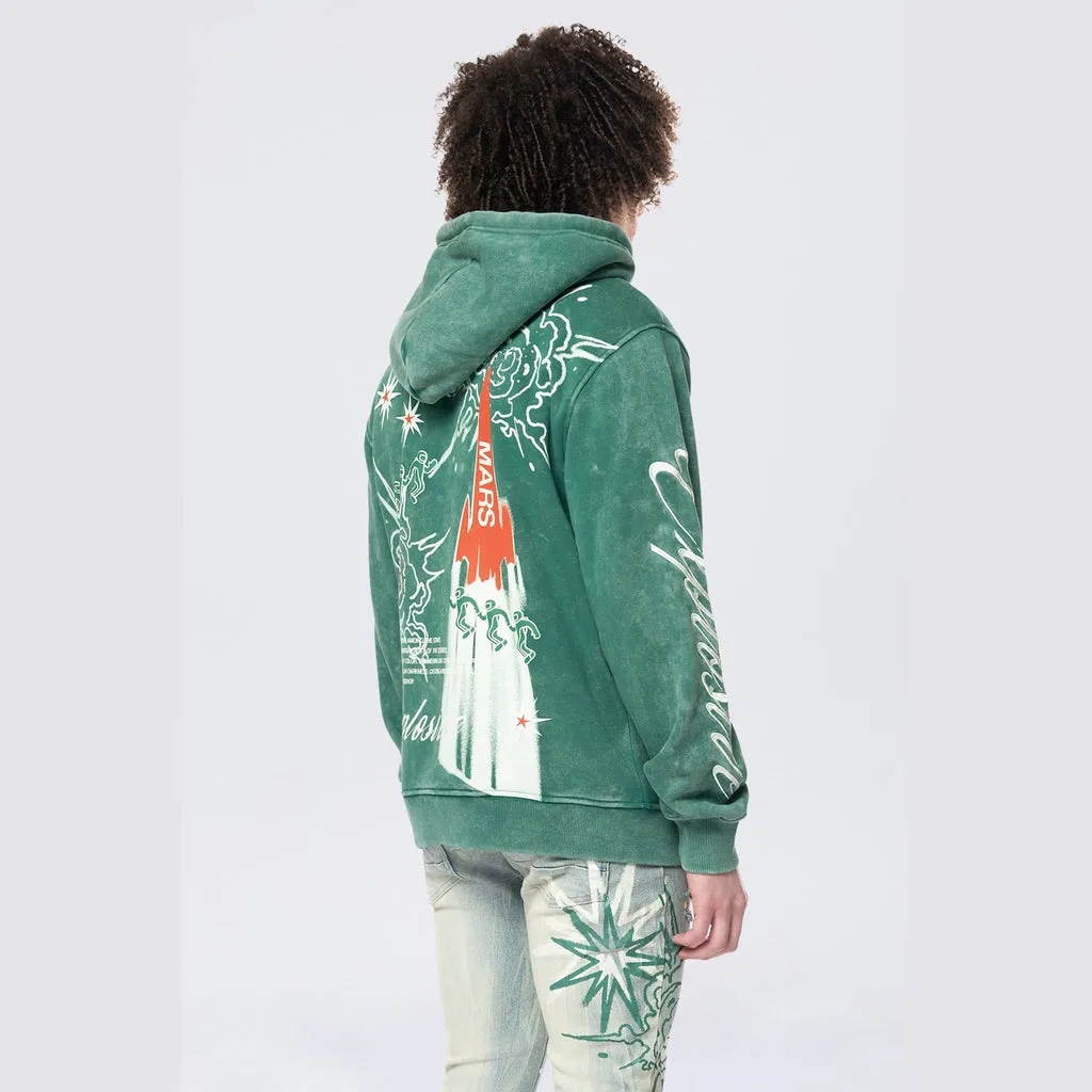 Rhinestone Dystopia Hoodie - Celtic Green