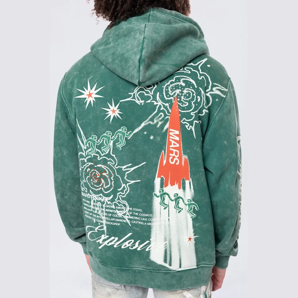 Rhinestone Dystopia Hoodie - Celtic Green