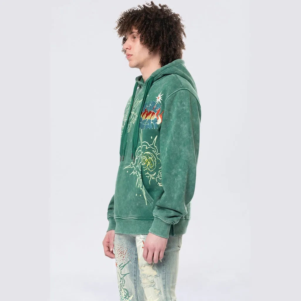 Rhinestone Dystopia Hoodie - Celtic Green