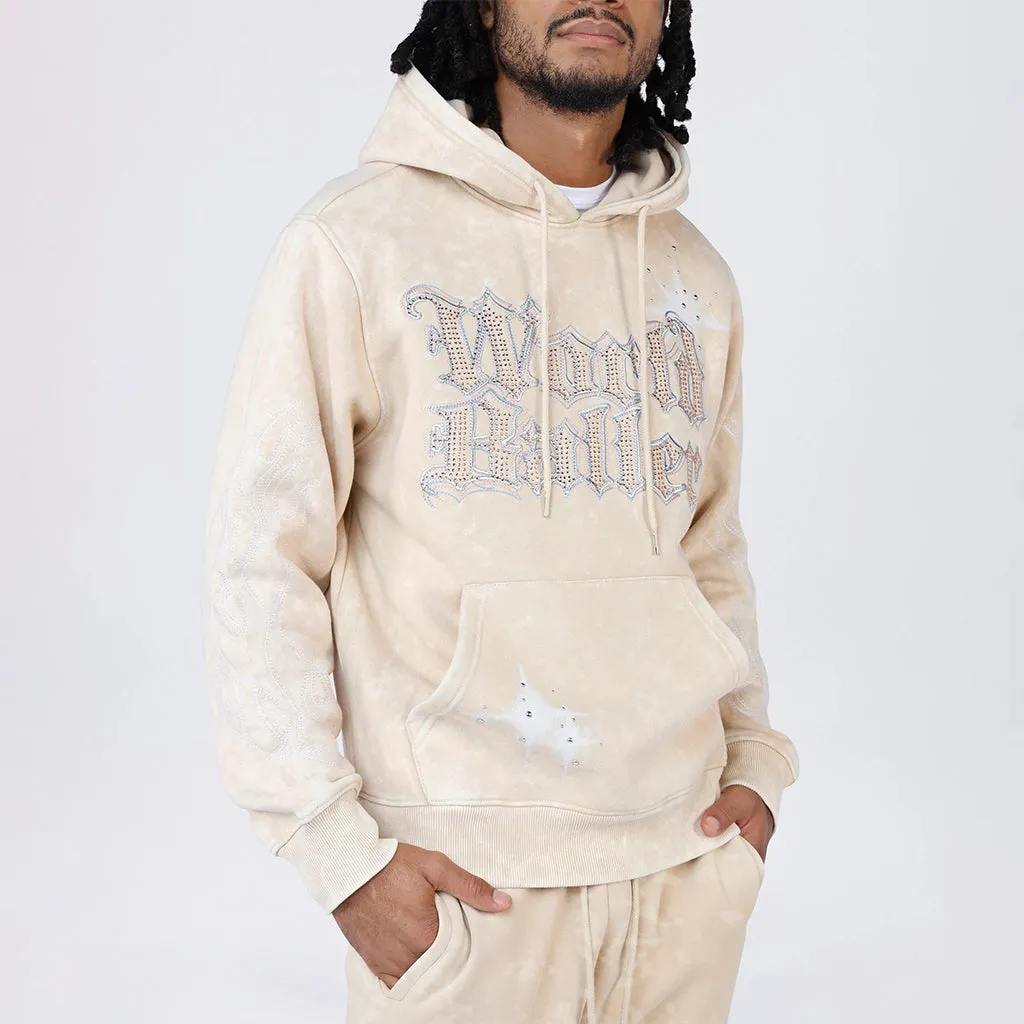 Rhinestone Dystopia Hoodie - Clay