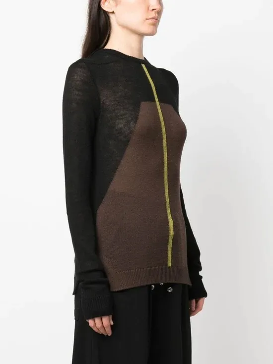 RICK OWENS  |Crew Neck Wool Long Sleeves V-neck & Crew neck