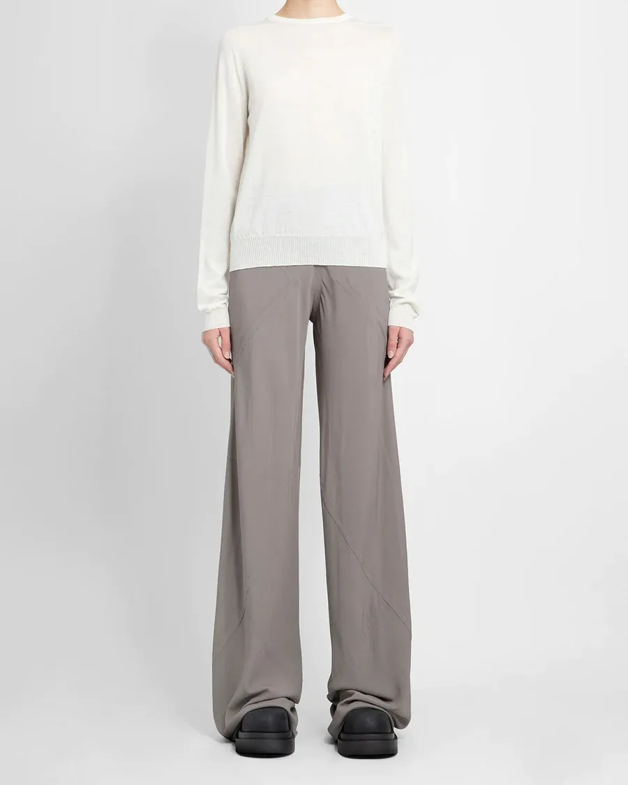 RICK OWENS  |Wool Long Sleeves Elegant Style V-neck & Crew neck