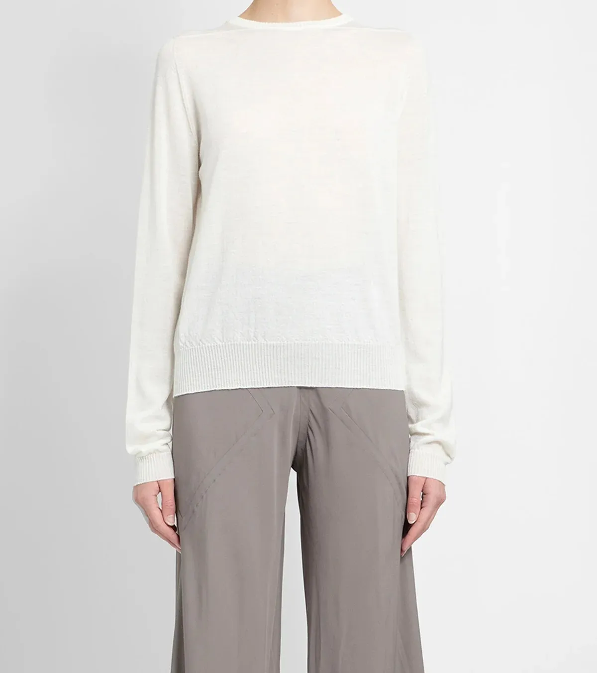 RICK OWENS  |Wool Long Sleeves Elegant Style V-neck & Crew neck