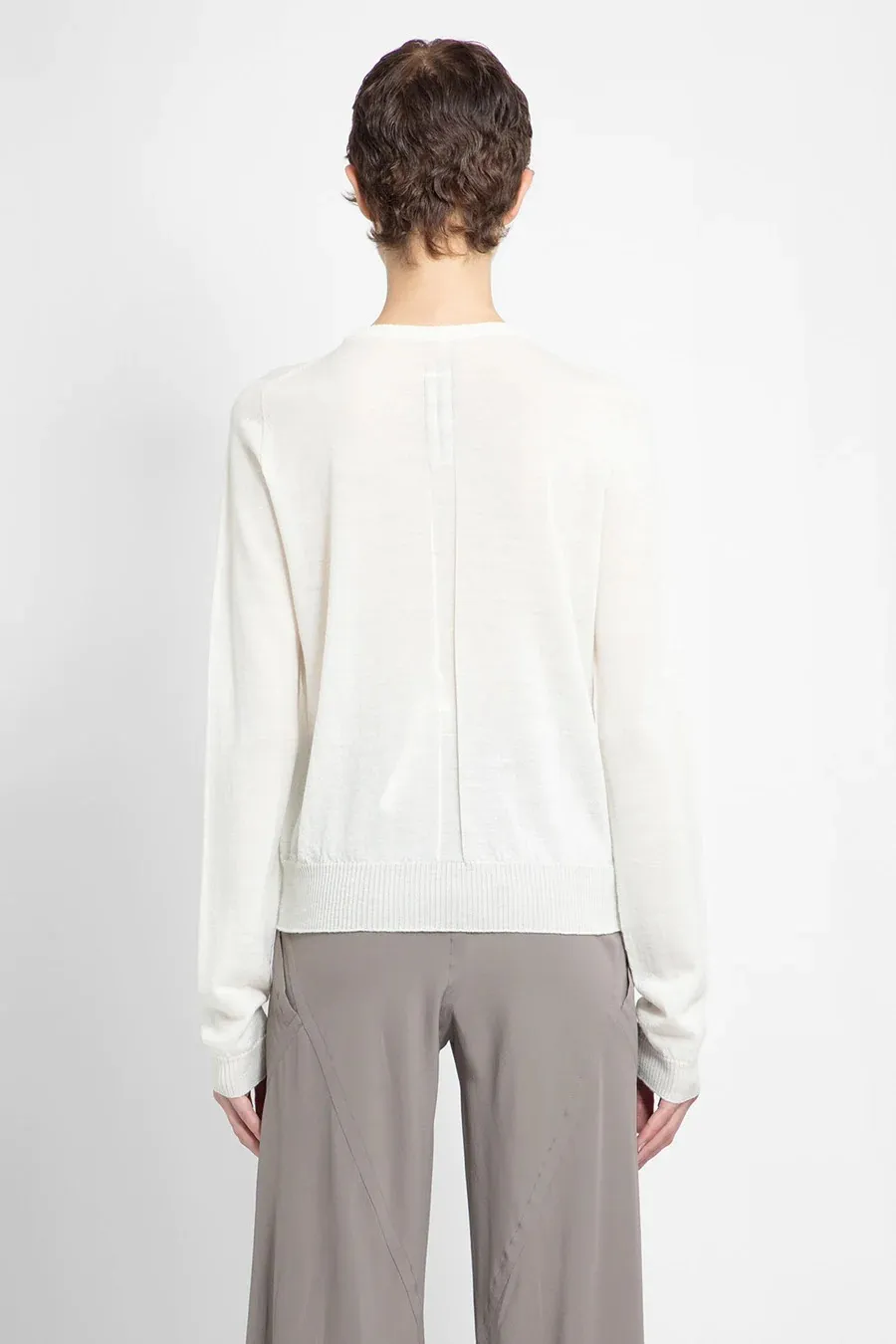 RICK OWENS  |Wool Long Sleeves Elegant Style V-neck & Crew neck