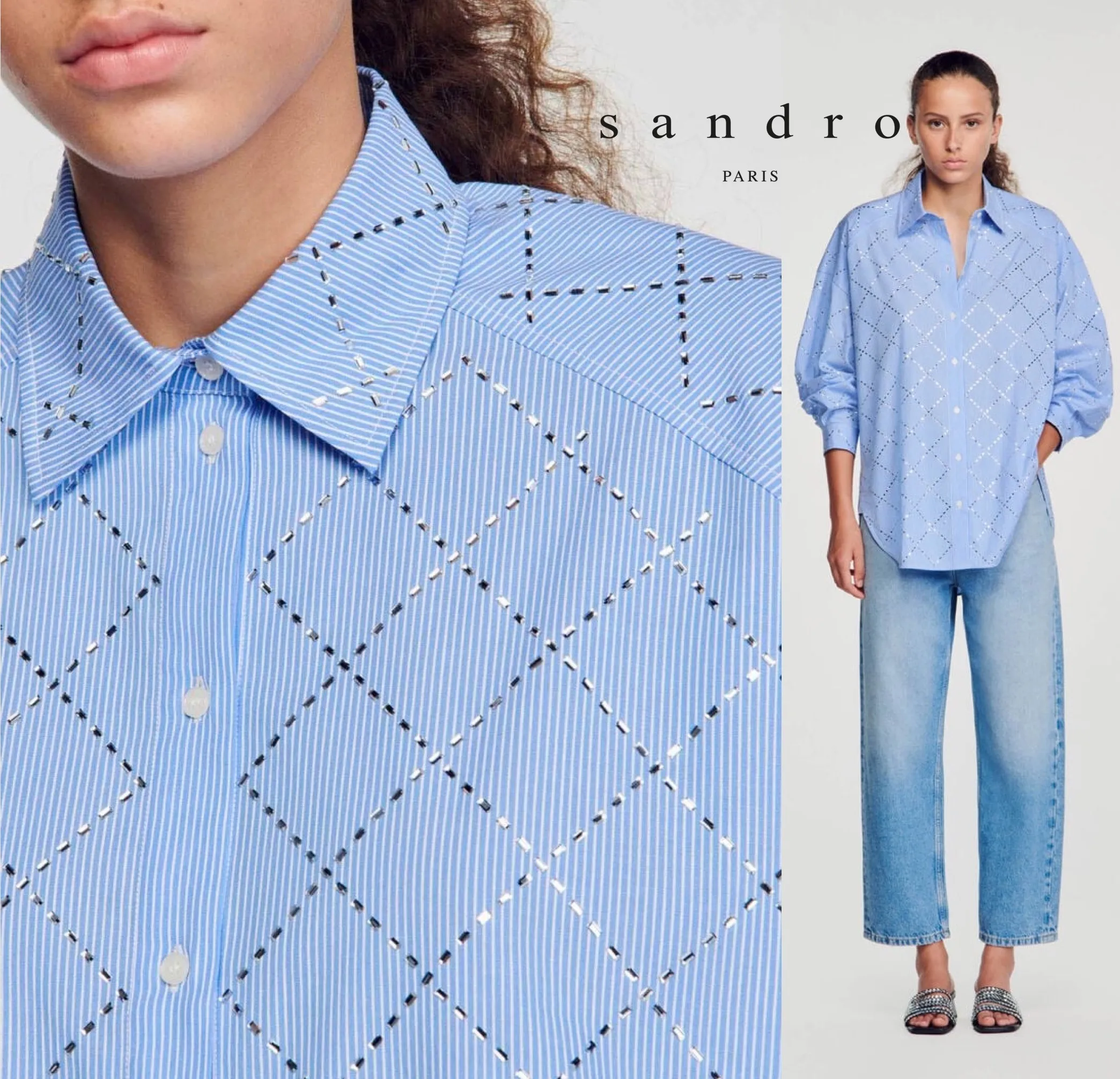 sandro  |Other Plaid Patterns Casual Style Blended Fabrics Bi-color