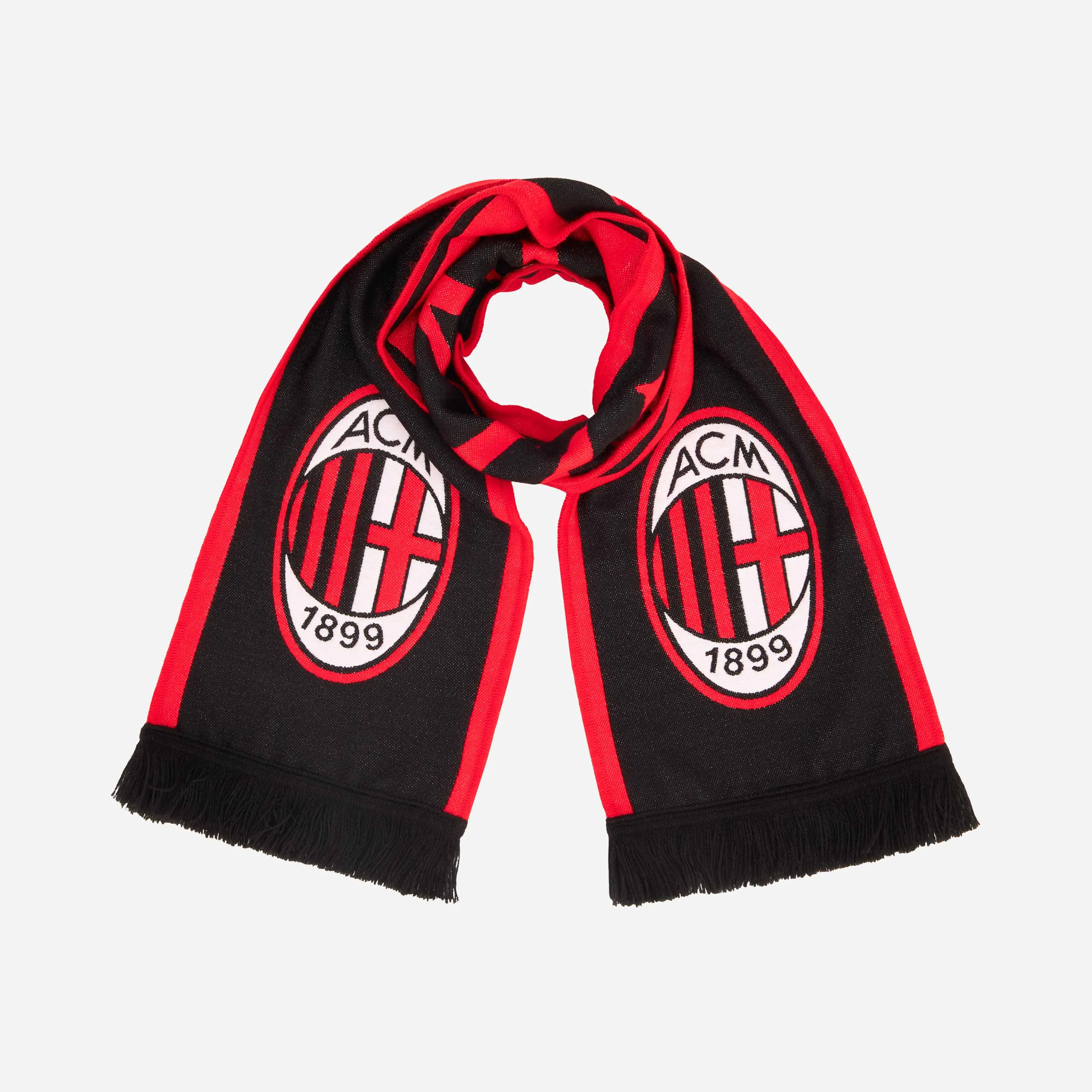 SCIARPA MILAN CON LOGO E SCRITTA