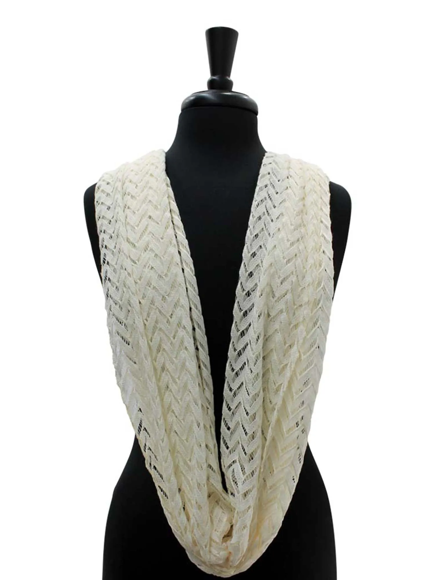 Sheer Chevron Lace Infinity Scarf