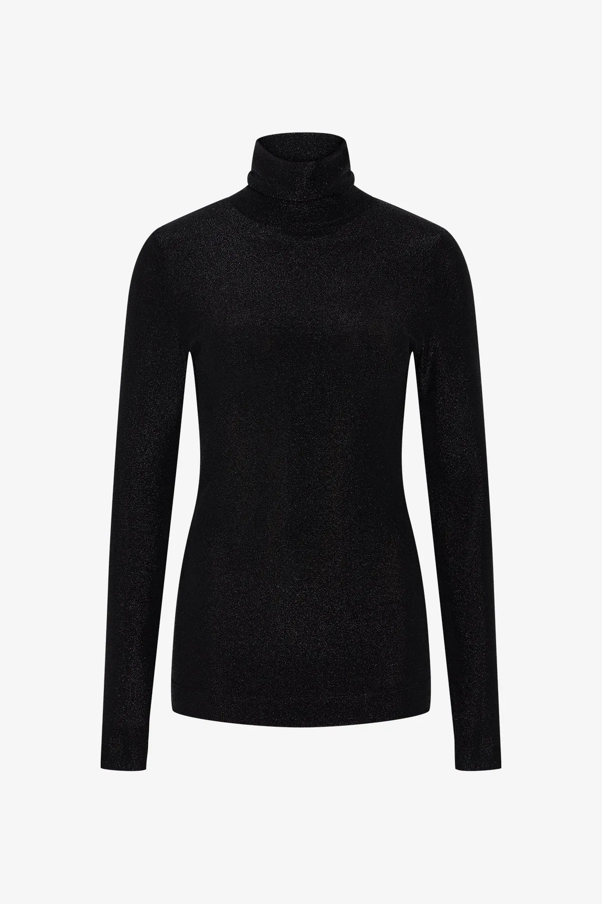 Shiny Sweater with Stand-Up Collar