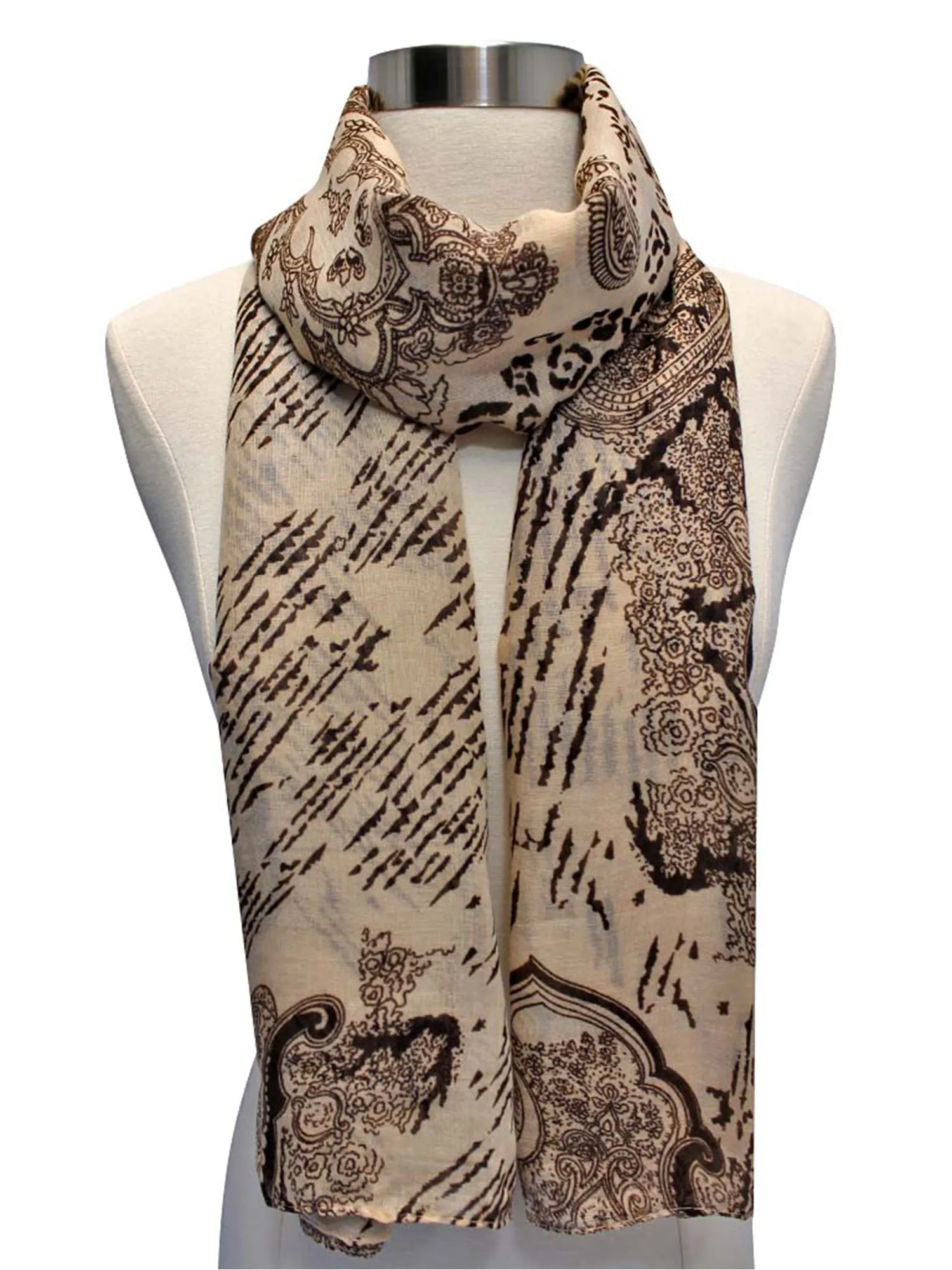 Silky Regal Print Scarf Shawl