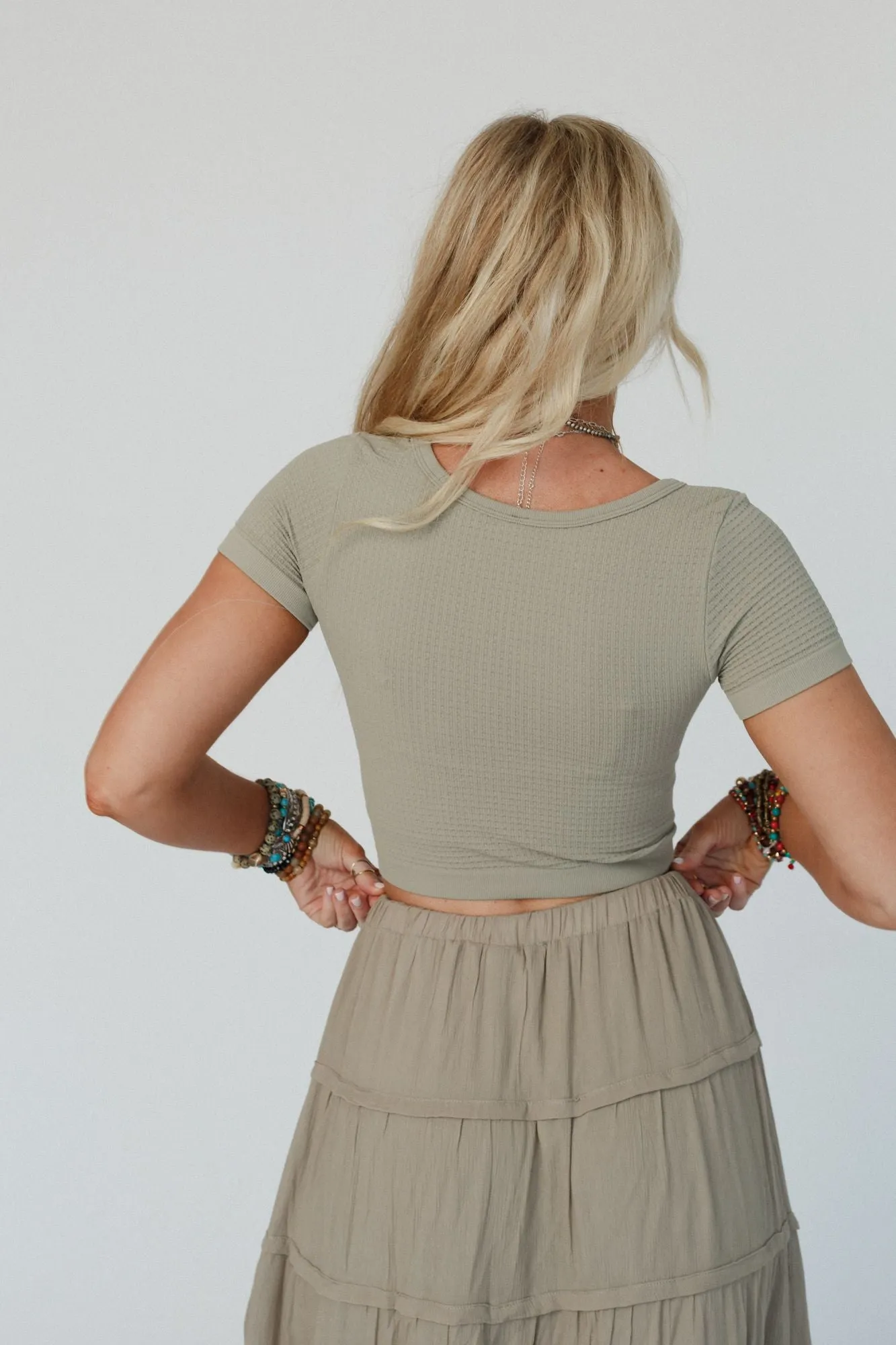 Simply Iconic Seamless Short Sleeve Brami - Moss