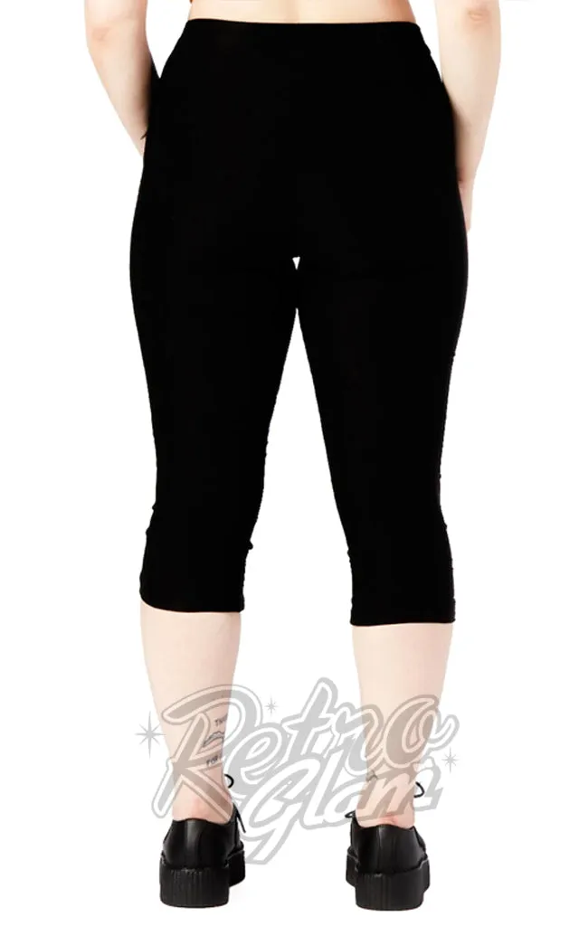 Sourpuss Cuffed Capri Pants in Black