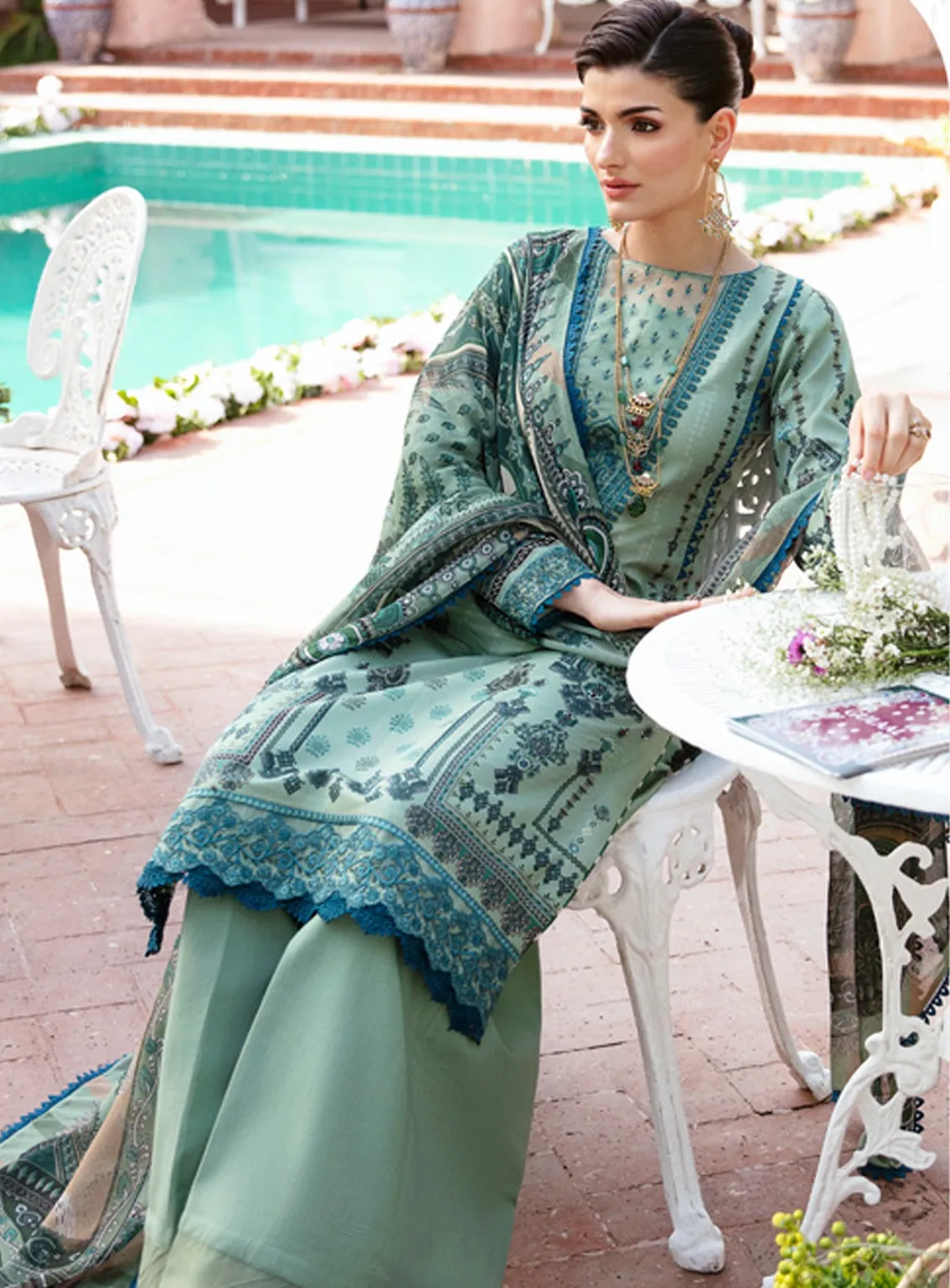 Summer Glow By Gulaal Embroidered Lawn 3 Piece Unstitched Suit GL24SG D-05 ANADIYA