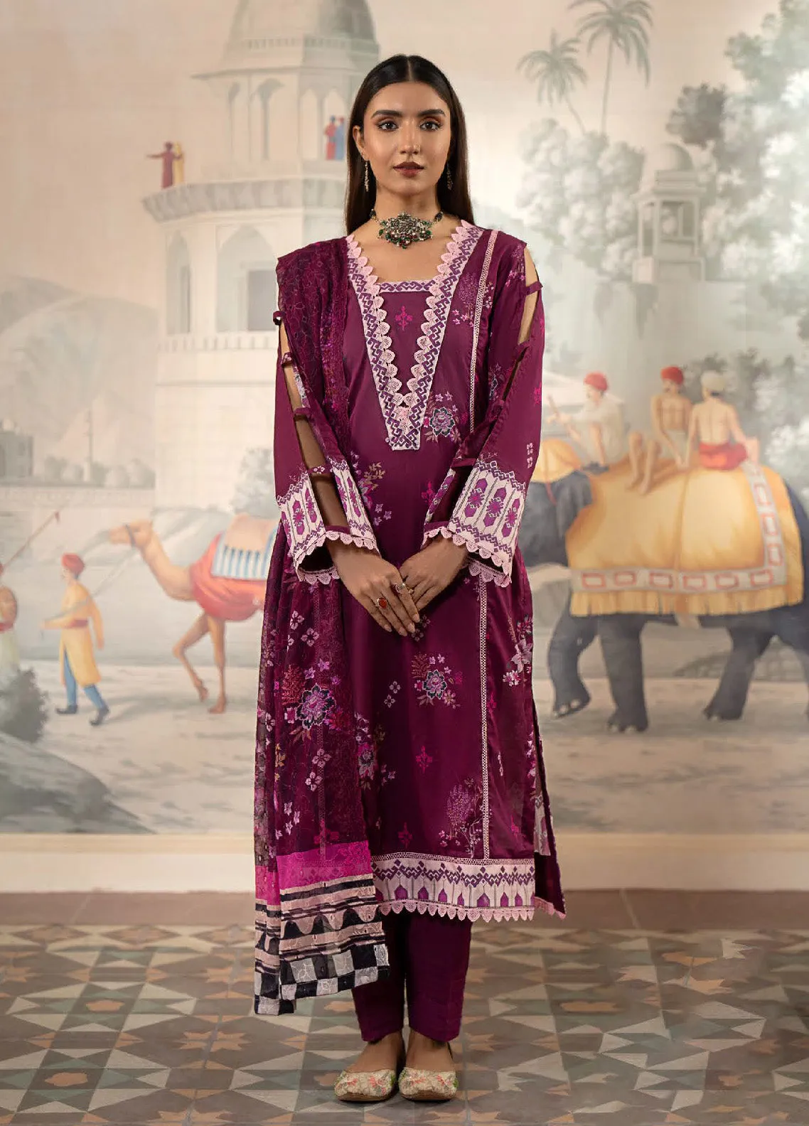 Sunshine Bloom By Al Zohaib Embroidered Lawn Unstitched 3 Piece Suit - AZ24SBCE 12