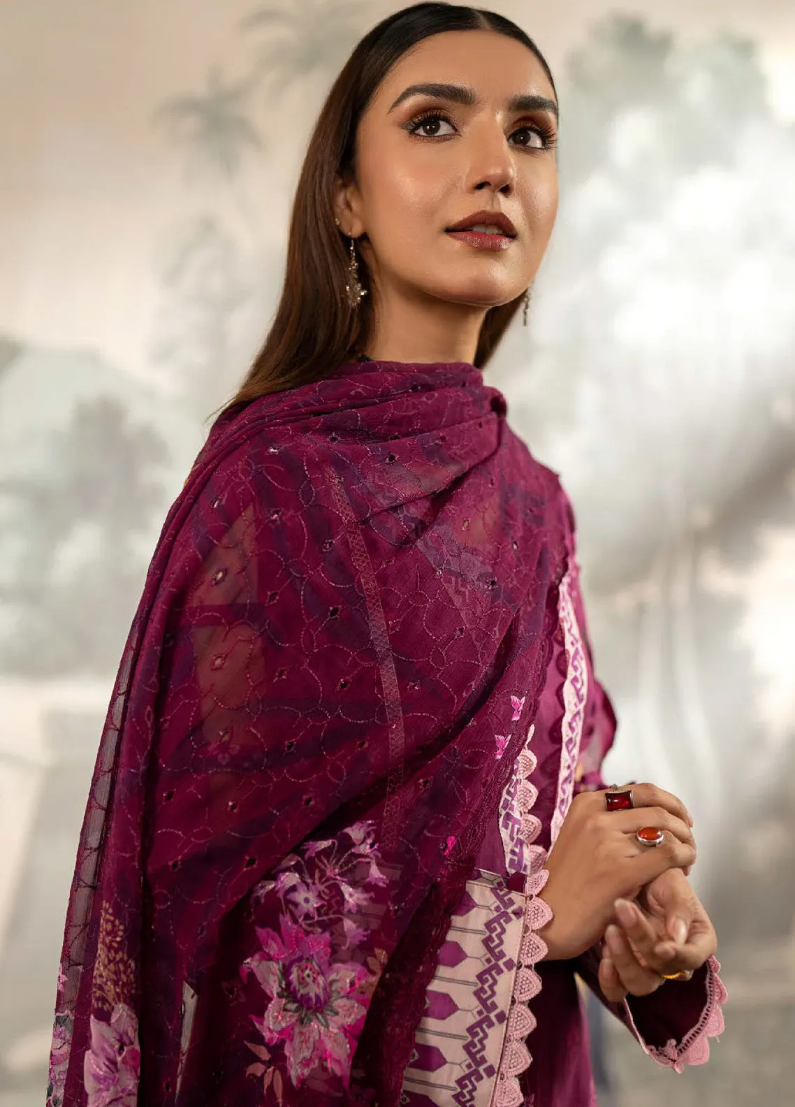 Sunshine Bloom By Al Zohaib Embroidered Lawn Unstitched 3 Piece Suit - AZ24SBCE 12