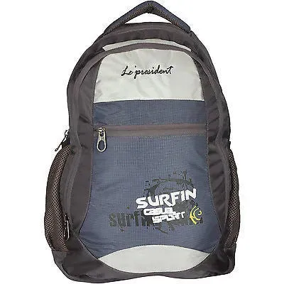 Surfing Grey Backpack / School Bag by President Bags