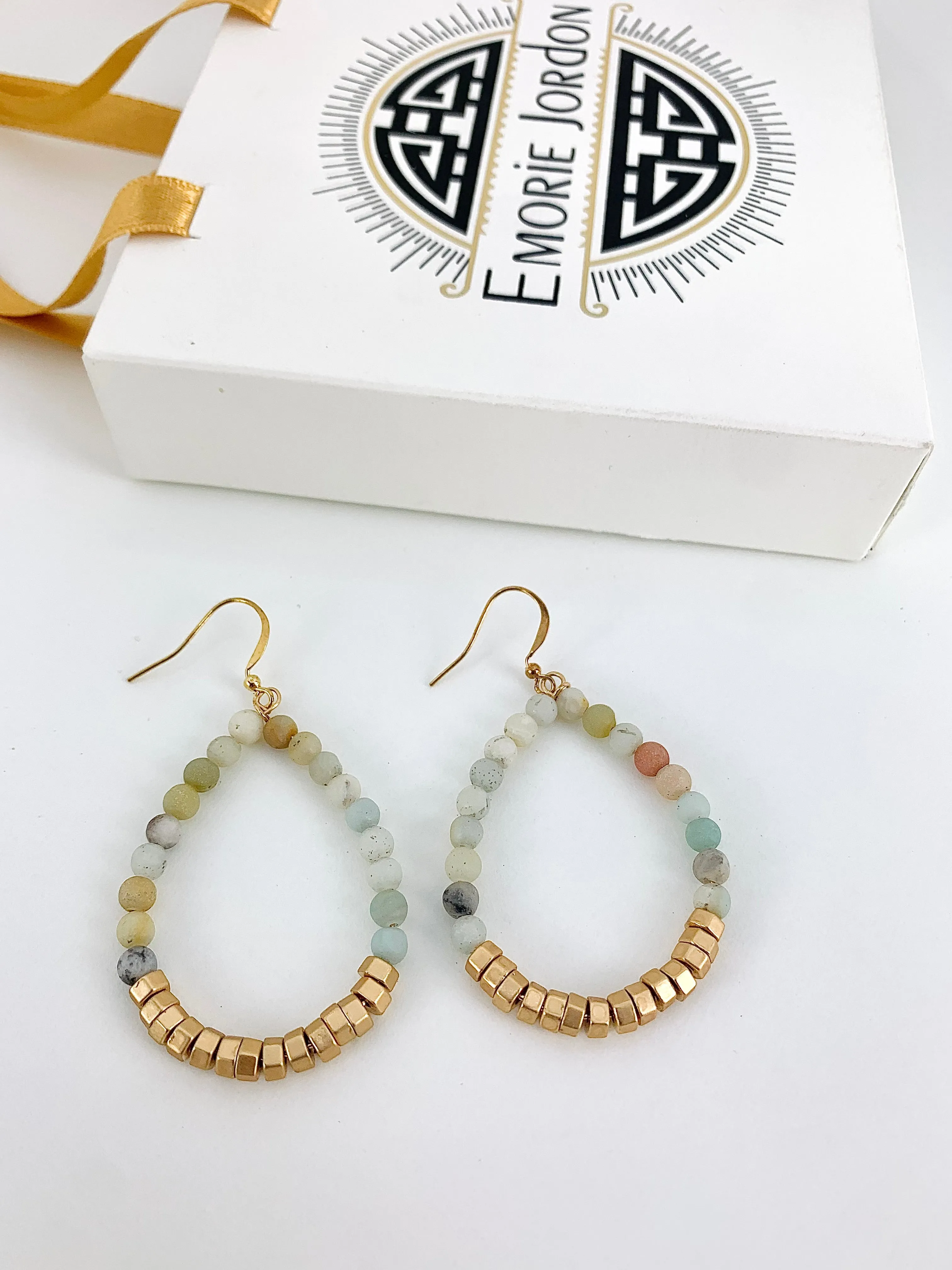 Tear Drop Stone Earrings