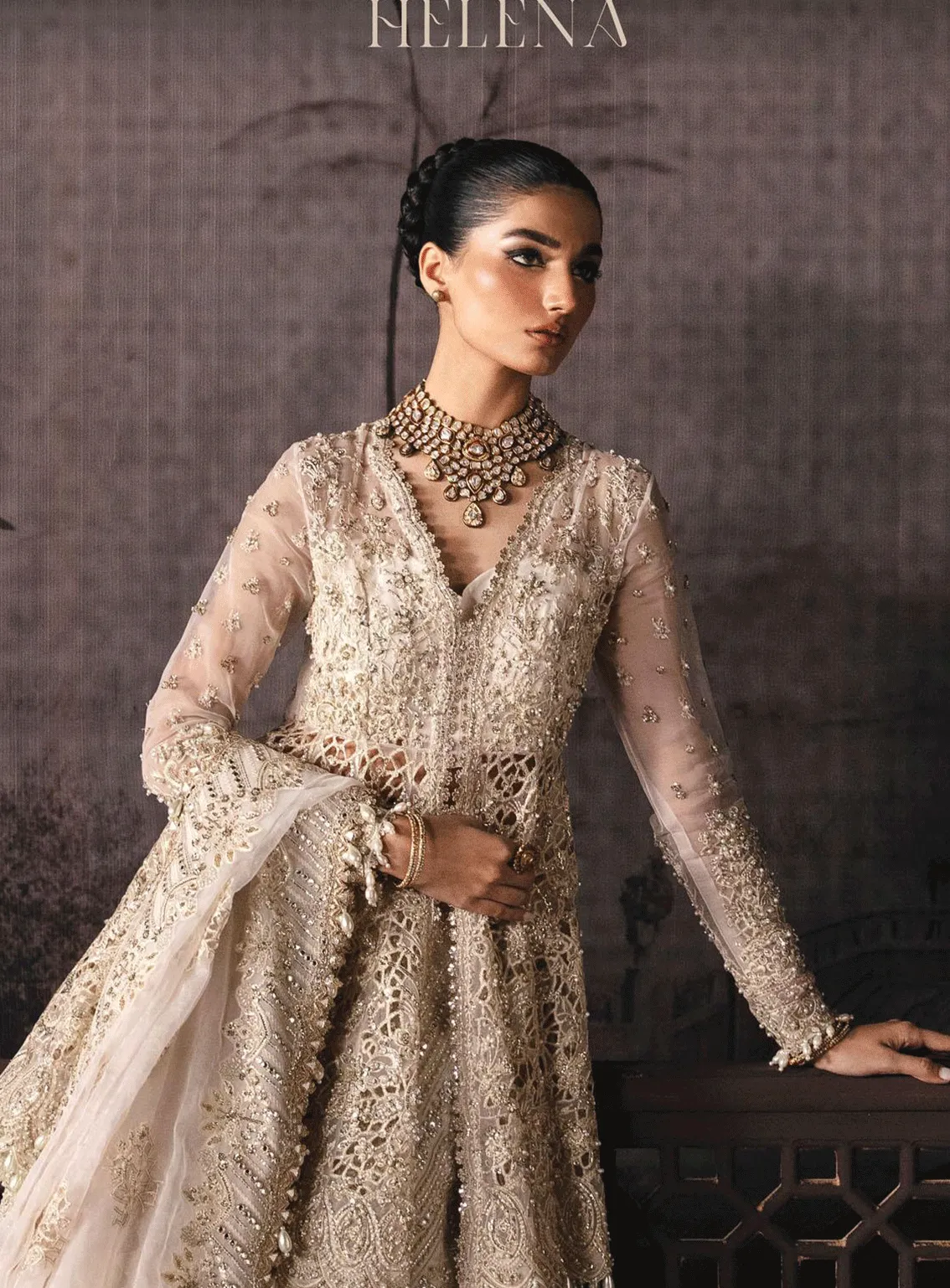 The Brides Edit By Afrozeh Embroidered Organza Unstitched 3 Piece Suit - AFR23BE AFB-V1-588 HELENA