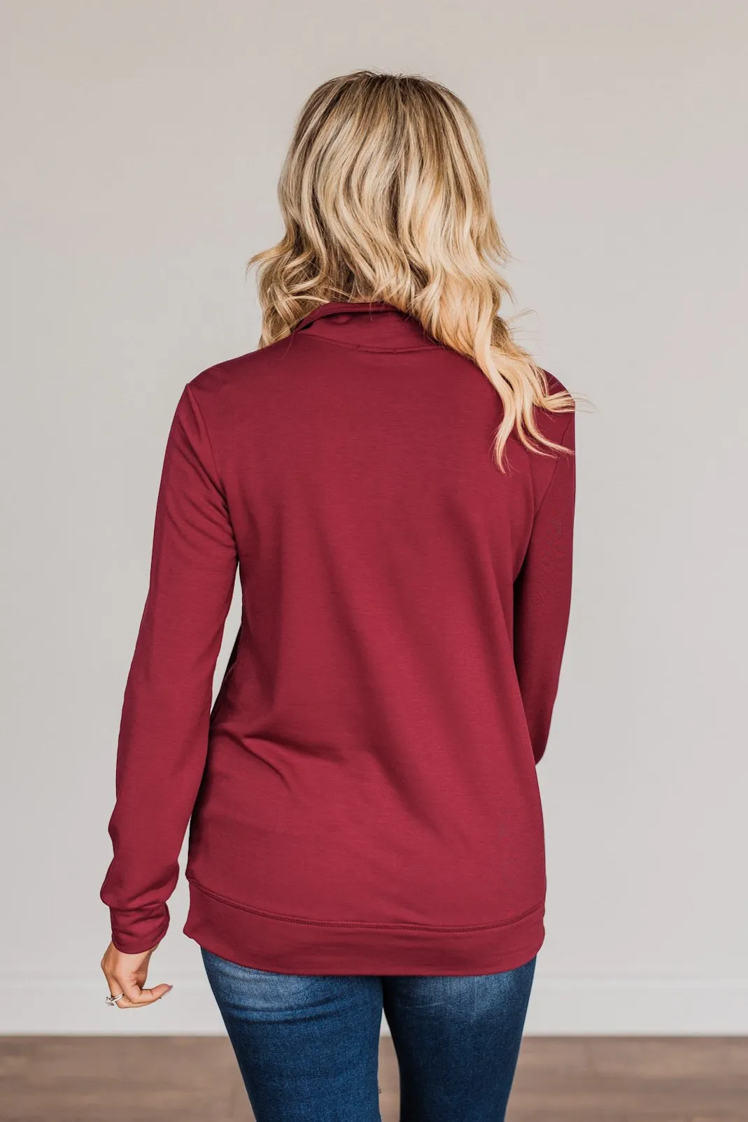 The Coming Season 1/4 Zip Pullover- Burgundy