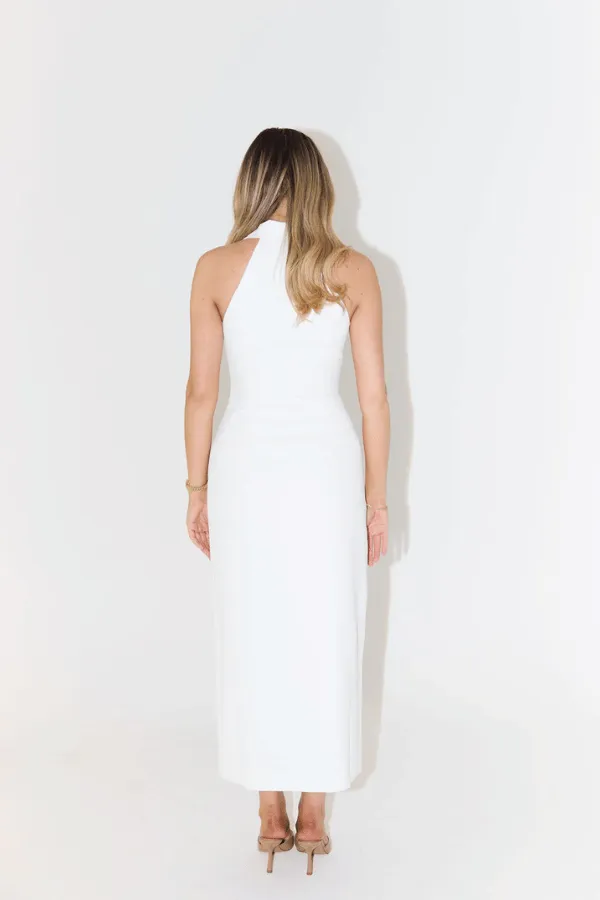 The Ultimate Muse Collar Maxi Dress White