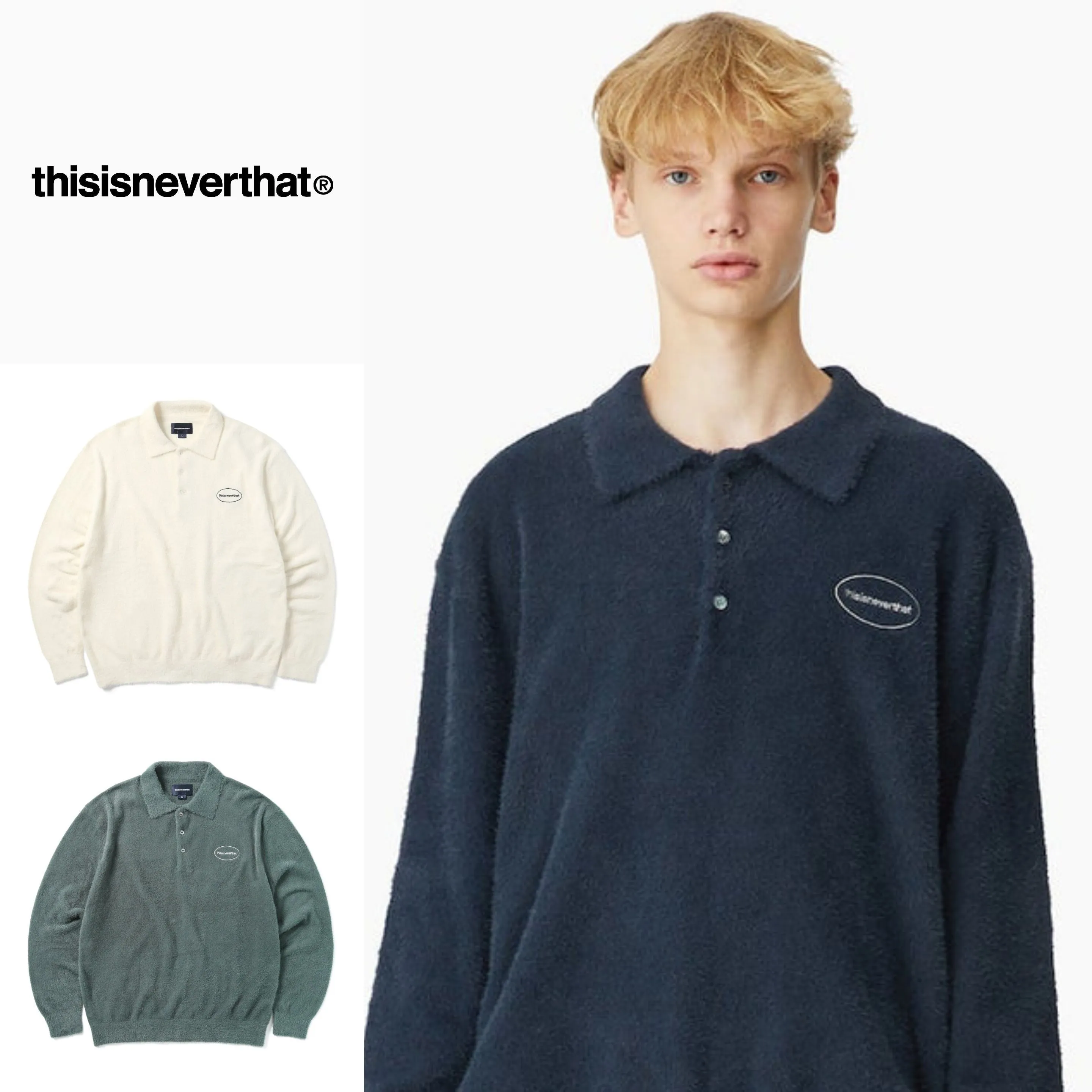 thisisneverthat  |Unisex Street Style Long Sleeves Logo Polos