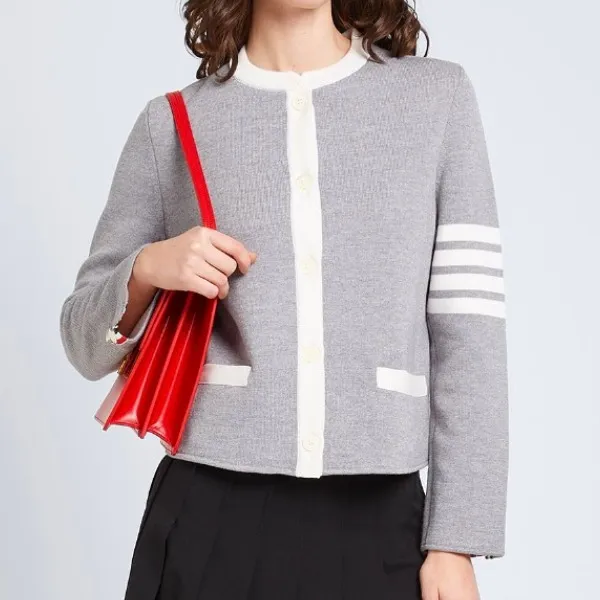 THOM BROWNE  |Casual Style Wool Nylon Long Sleeves Plain Elegant Style