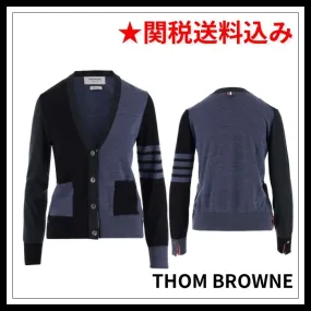 THOM BROWNE  |Wool Long Sleeves V-neck & Crew neck