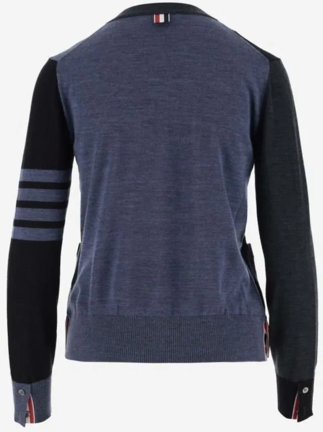 THOM BROWNE  |Wool Long Sleeves V-neck & Crew neck