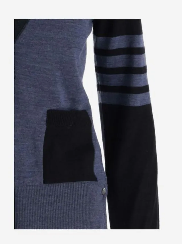 THOM BROWNE  |Wool Long Sleeves V-neck & Crew neck