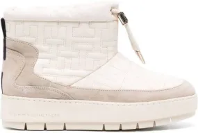 Tommy Hilfiger monogram-jacquard platform snow boots Neutrals