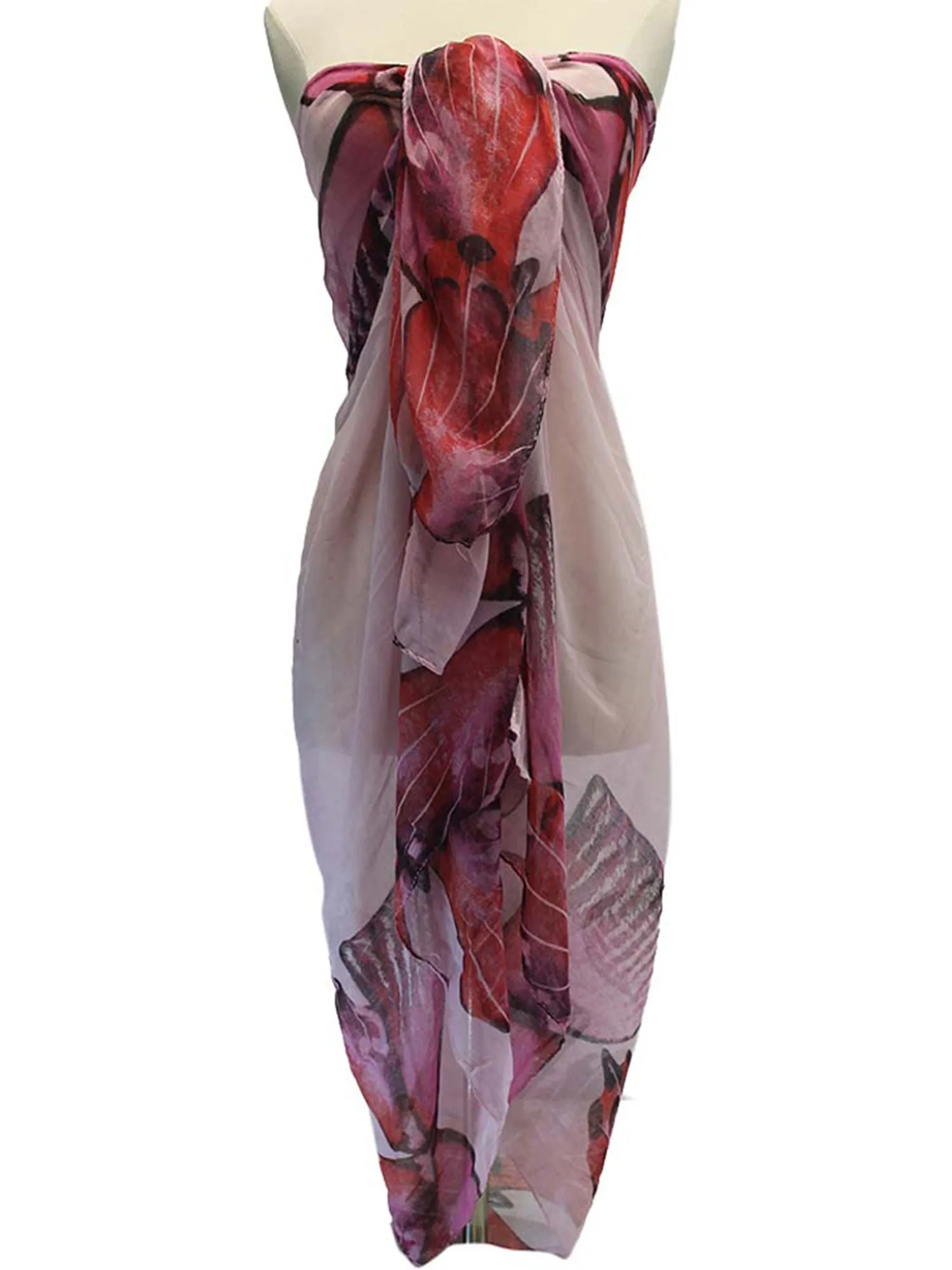 Tropical Floral Print Scarf Wrap