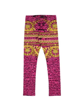 Versace   Barocco print cotton jersey leggings 