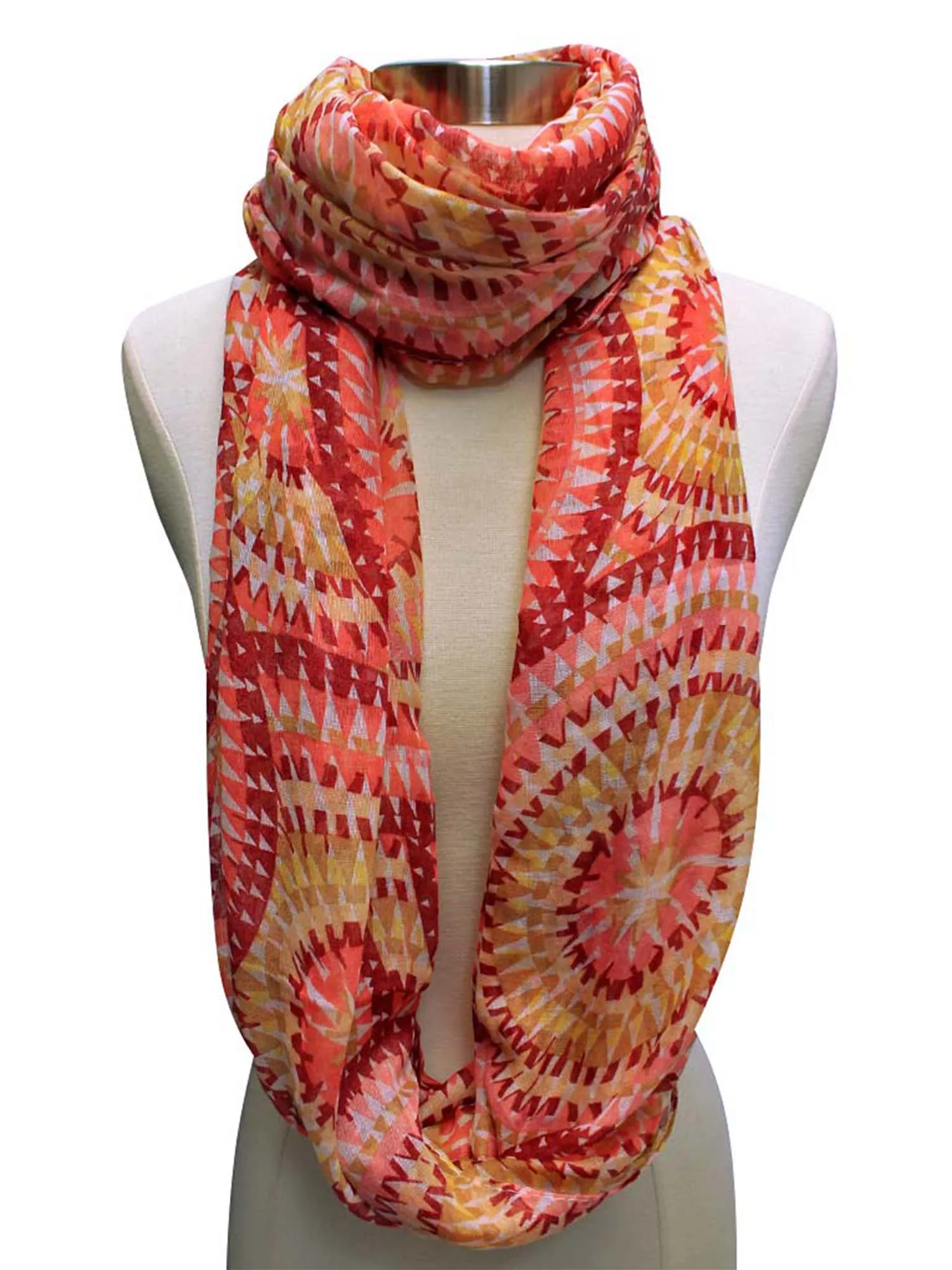 Vivid Kaleidoscope Print Infinity Scarf