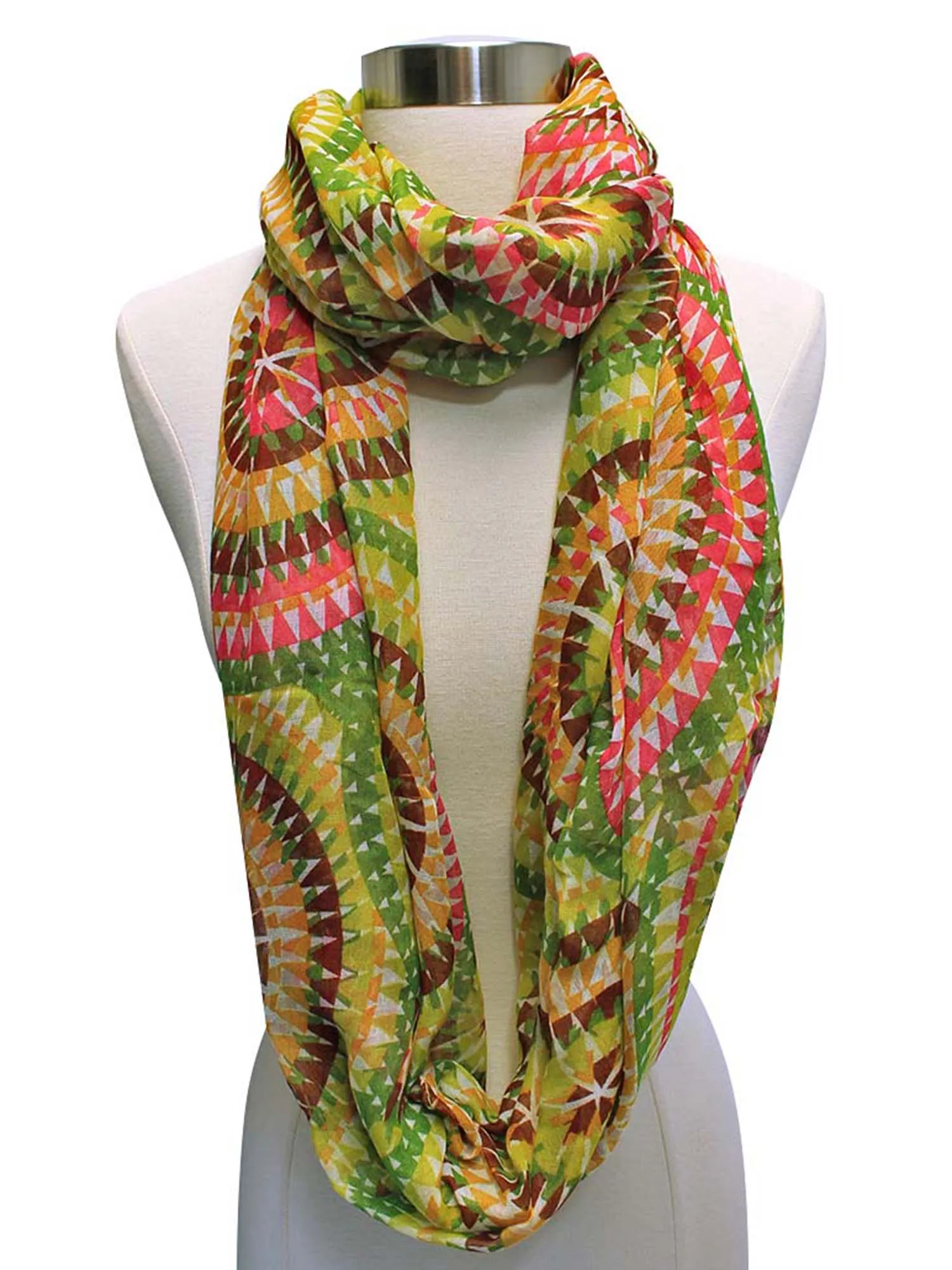 Vivid Kaleidoscope Print Infinity Scarf