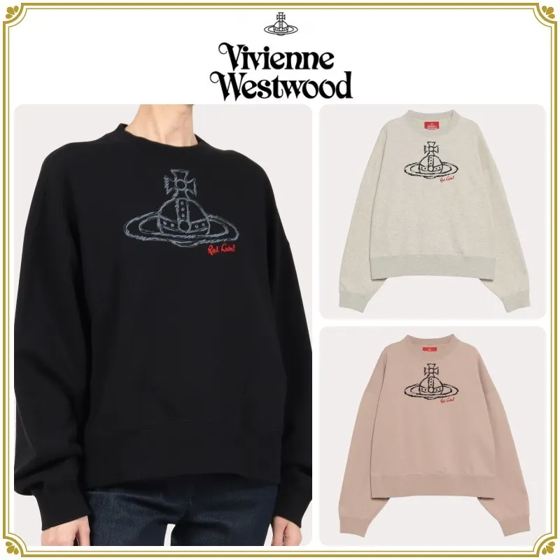 Vivienne Westwood  |Casual Style Rib Long Sleeves Plain Cotton Logo