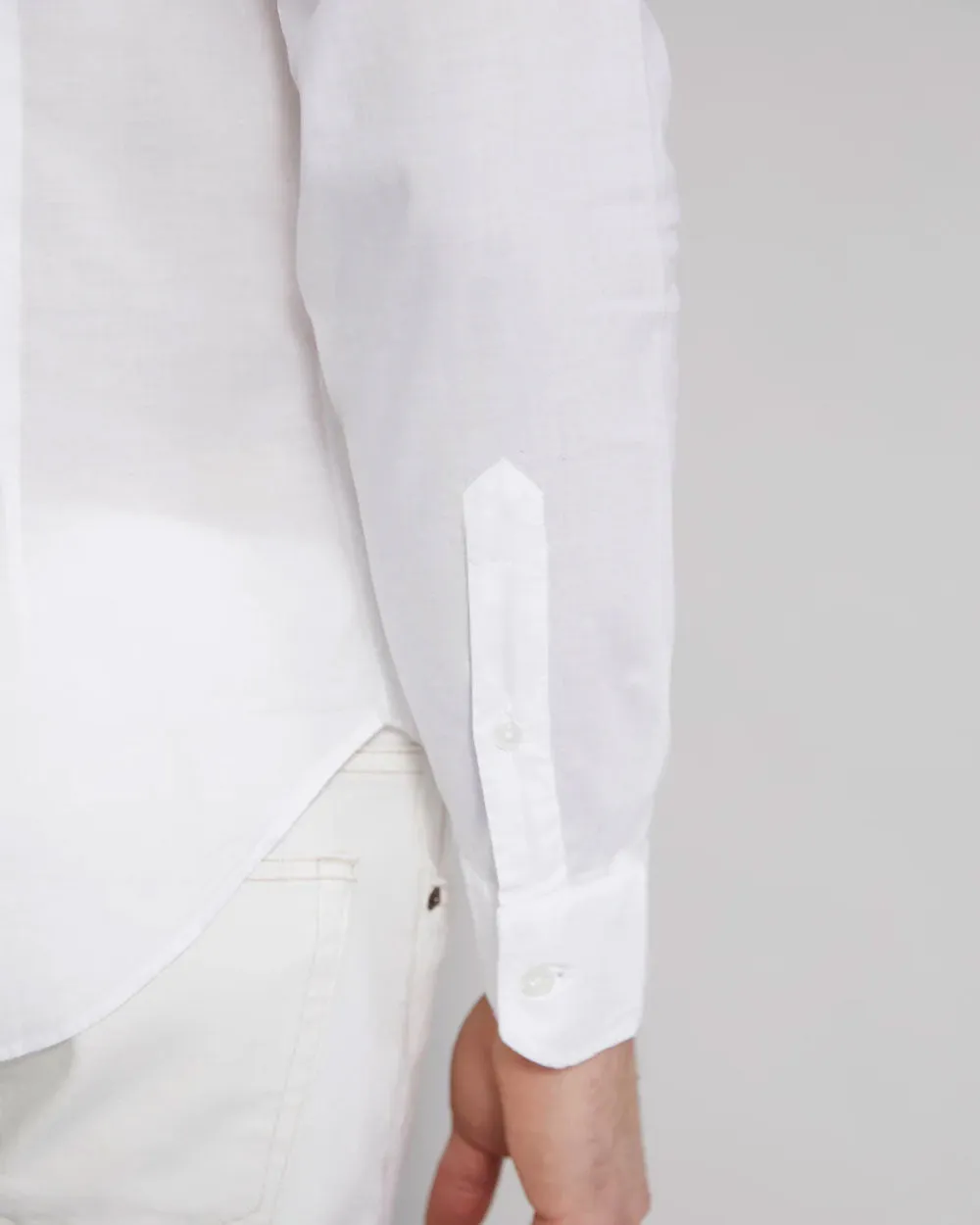 White Long Sleeve Sportshirt