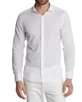 White Long Sleeve Sportshirt