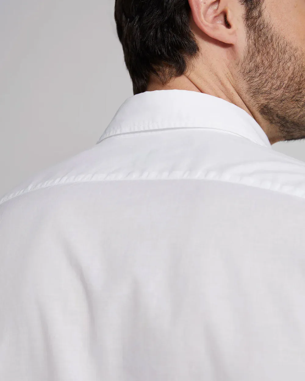 White Long Sleeve Sportshirt