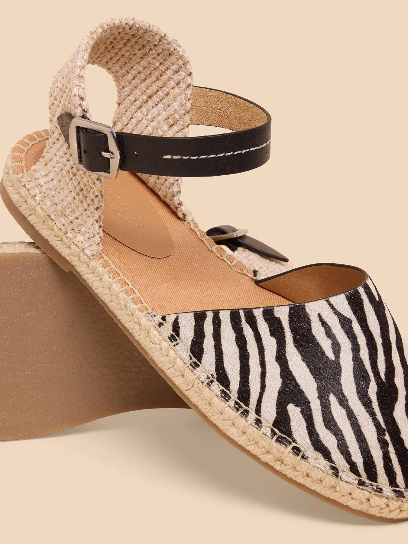 White Stuff Buttercup Leather Espadrille - Black