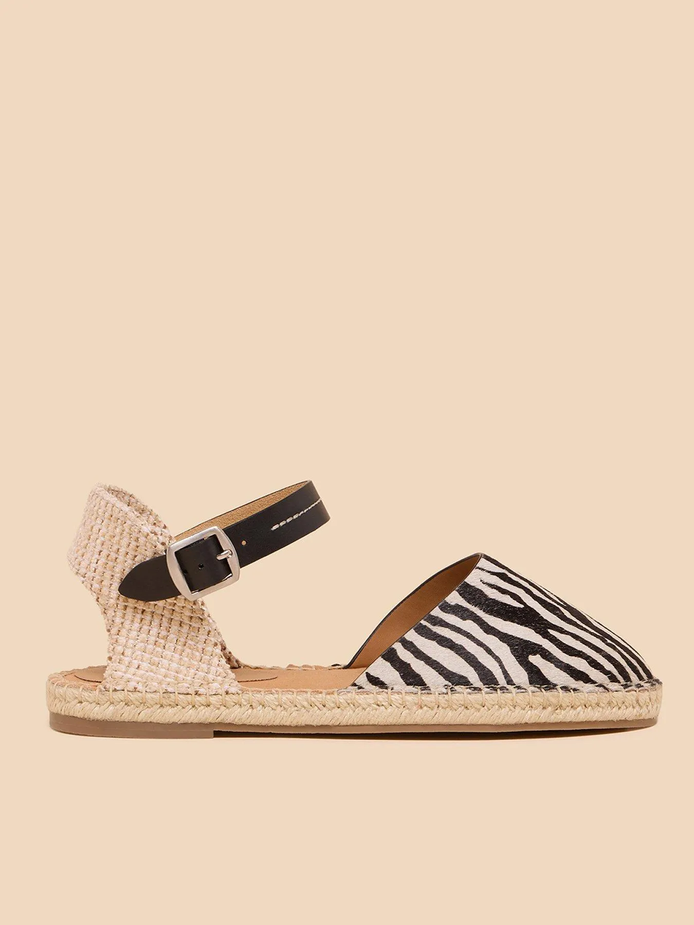 White Stuff Buttercup Leather Espadrille - Black