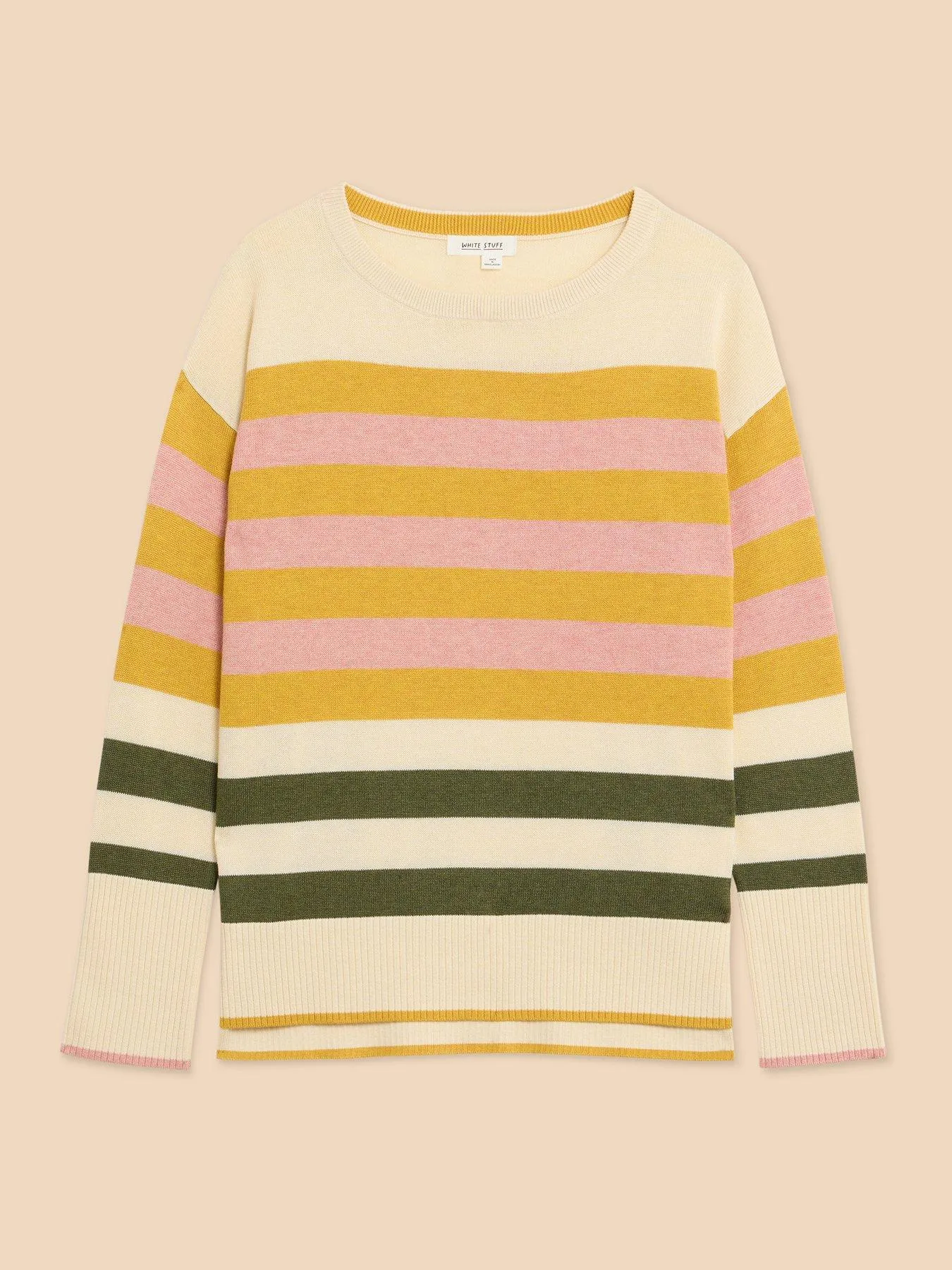 White Stuff Oliver Stripe Jumper - Beige