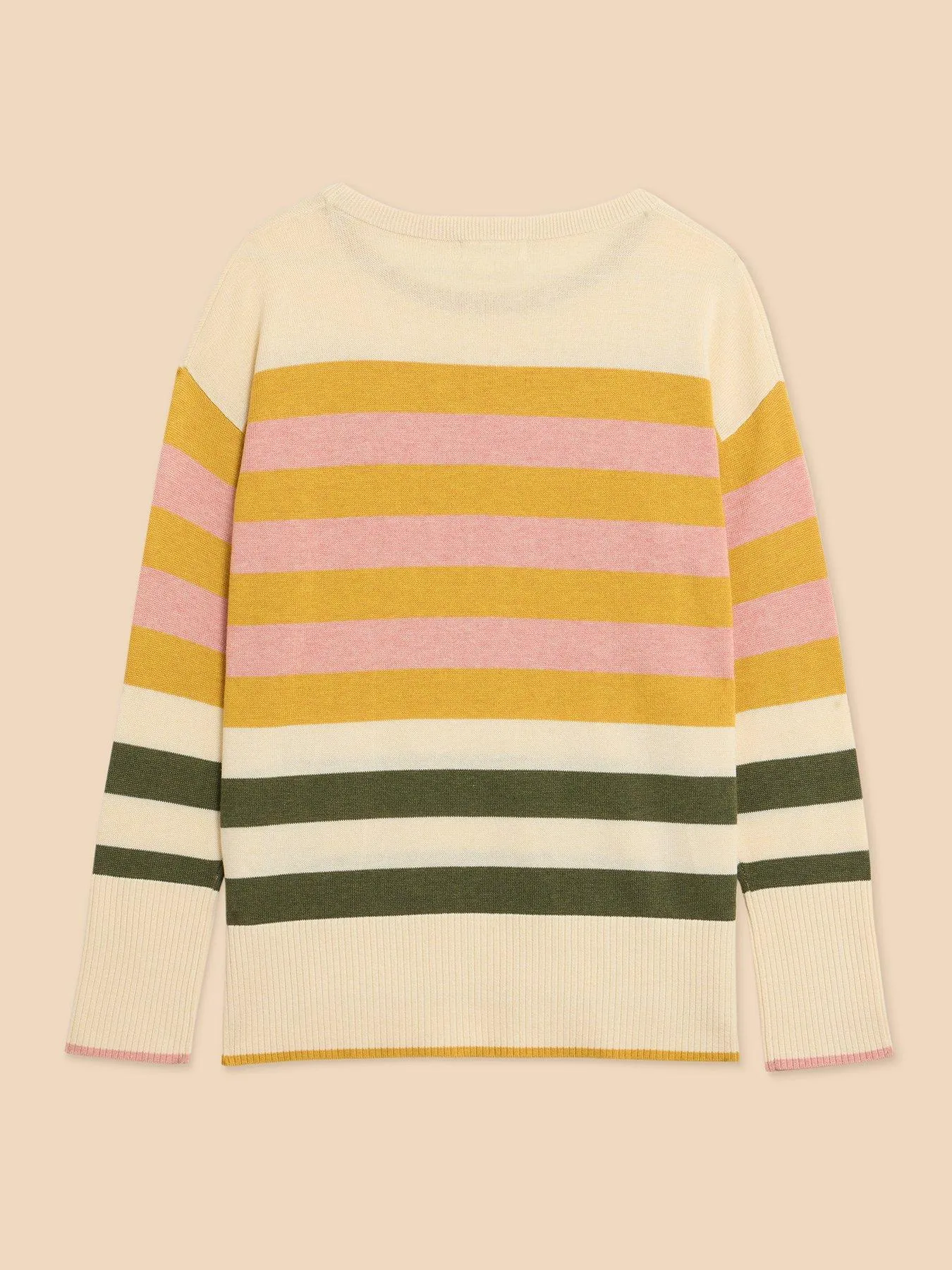 White Stuff Oliver Stripe Jumper - Beige