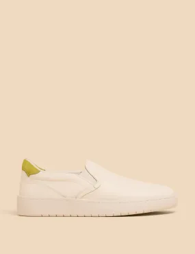 White Stuff Women's Leather Slip On Trainers - 6, White