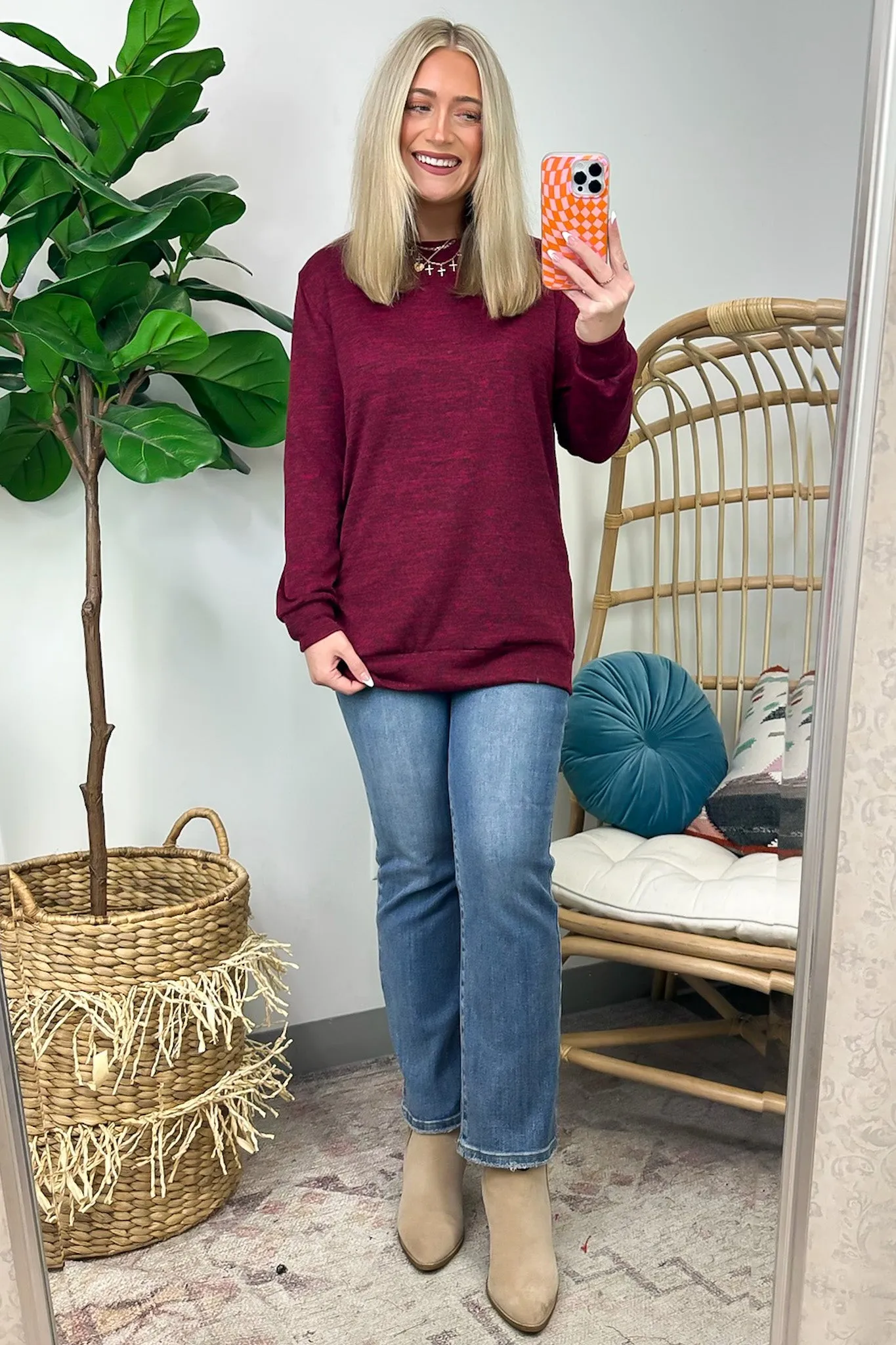 Whittnie Two Tone Knit Long Sleeve Top - FINAL SALE