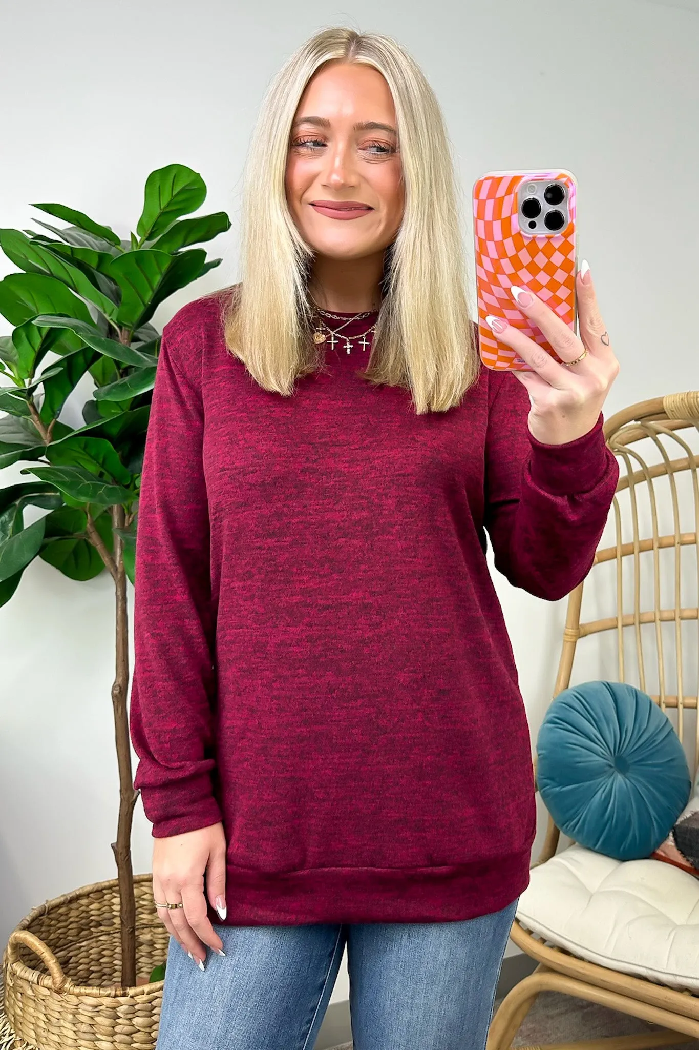 Whittnie Two Tone Knit Long Sleeve Top - FINAL SALE