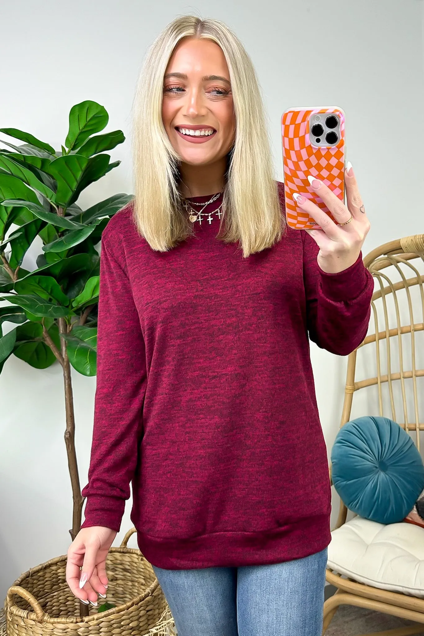 Whittnie Two Tone Knit Long Sleeve Top - FINAL SALE