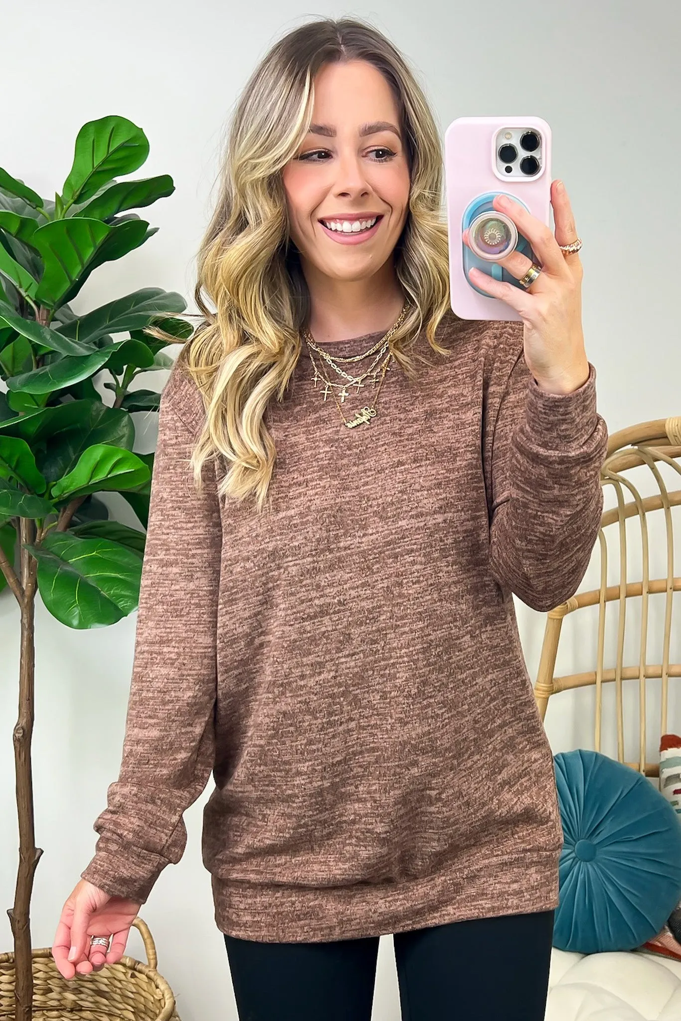 Whittnie Two Tone Knit Long Sleeve Top - FINAL SALE