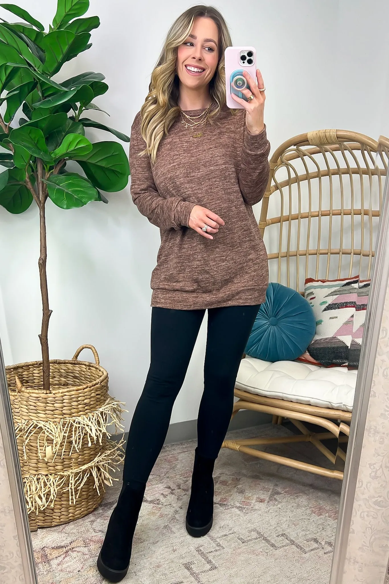 Whittnie Two Tone Knit Long Sleeve Top - FINAL SALE